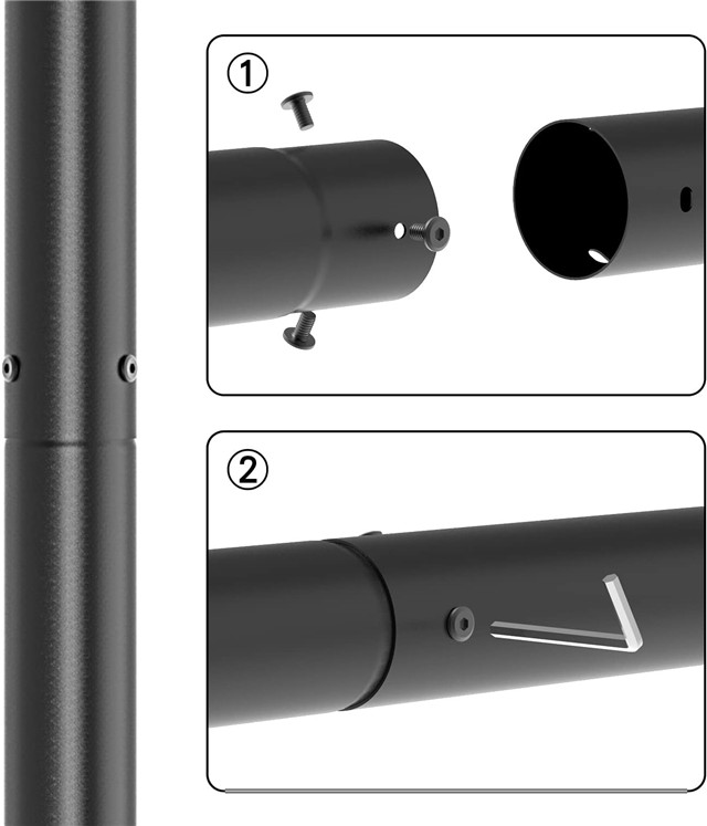 High Quality Q235 Steel Detachable Split Pole with Anchor SP-6M