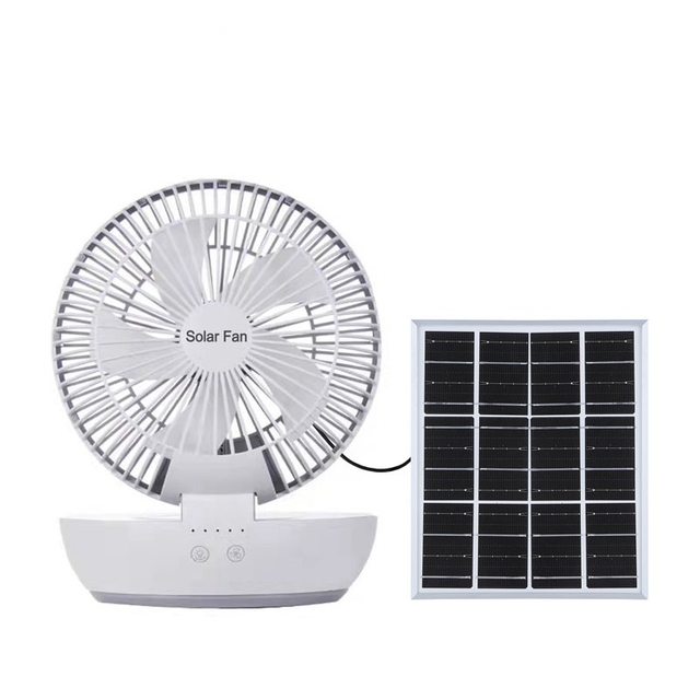 Indoor 6 Inch Mini Rechargeable Portable Foldable Electric Solar Table Fan with LED Light