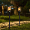 Modern Design 12 Led Mini Garden Home Outdoor Rechargeable Decorative Solar Flame Torch Light