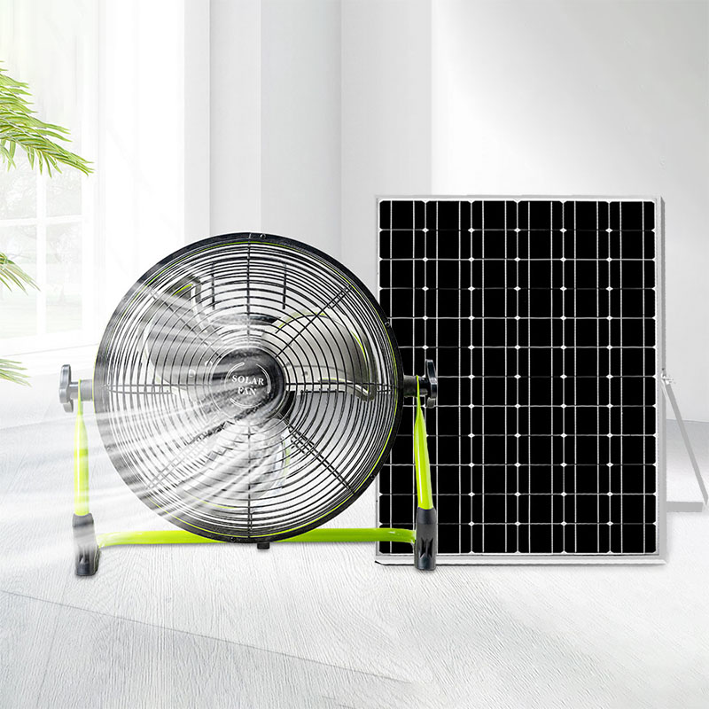 Portable Solar Powered 12 Inch Fans Rechargeable Outdoor Floor Solar Fan
