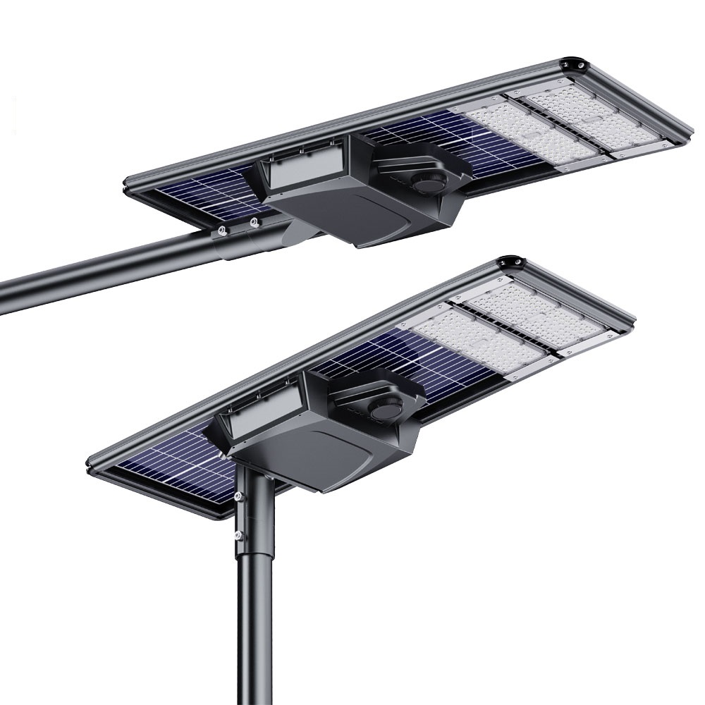 60W Double Glass Die-casting Aluminum All In One Waterproof Solar Street Lights