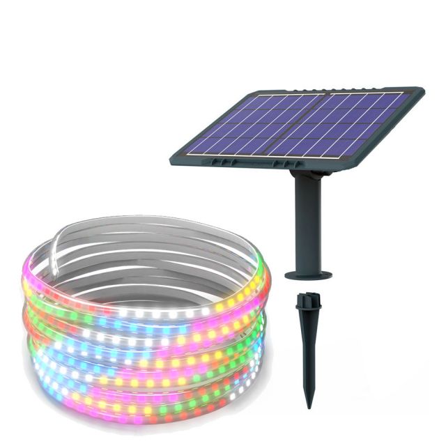 MJ-SM200C Outdoor Waterproof Multi Color Changing Rgb Solar Led Strip Lights with Remote