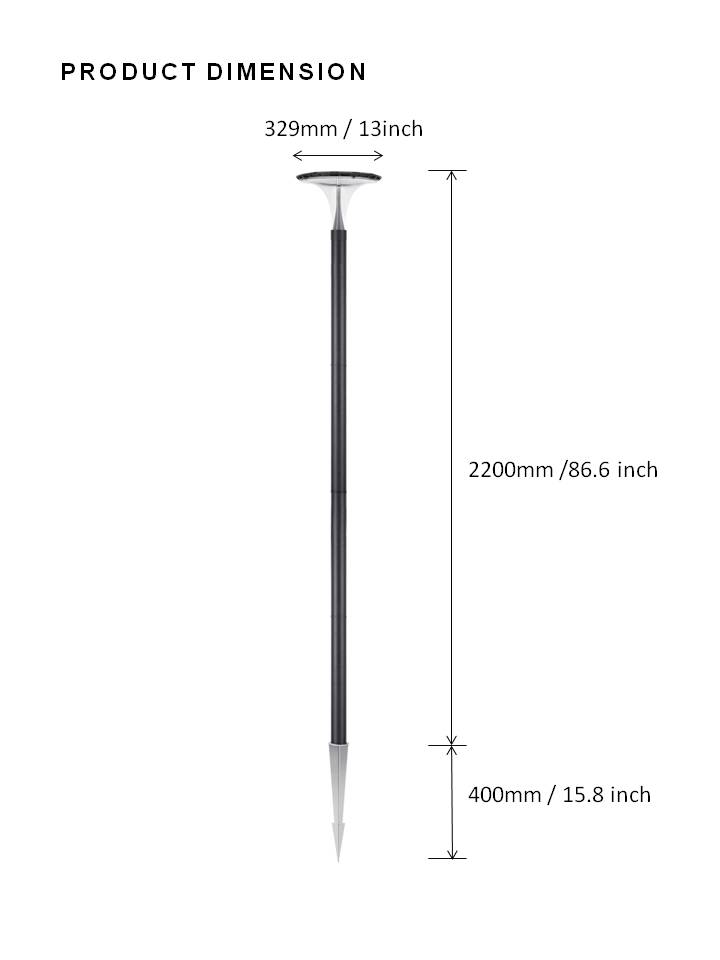 aluminum outdoor solar post light with spike (4)