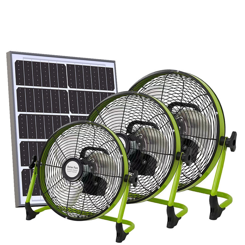 Portable Solar Powered 12 Inch Fans Rechargeable Outdoor Floor Solar Fan