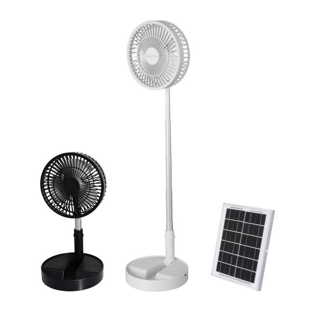 MJ-SF6 Rechargeable Mini Quiet Portable Foldable Solar DC Stand Fan with Battery USB For Camping Home Greenhouse