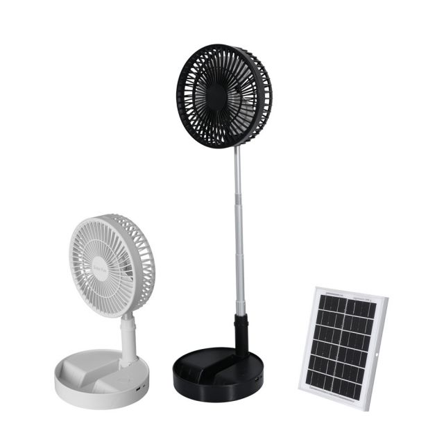 MJ-SF6 Rechargeable Mini Quiet Portable Foldable Solar DC Stand Fan with Battery USB For Camping Home Greenhouse