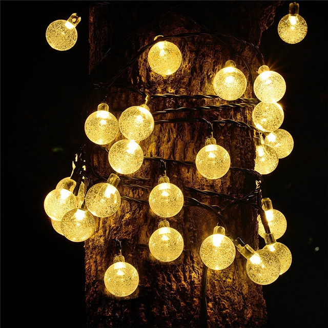 Outdoor Waterproof Multi Color String Solar Bubble Light for Frestival Christmas 