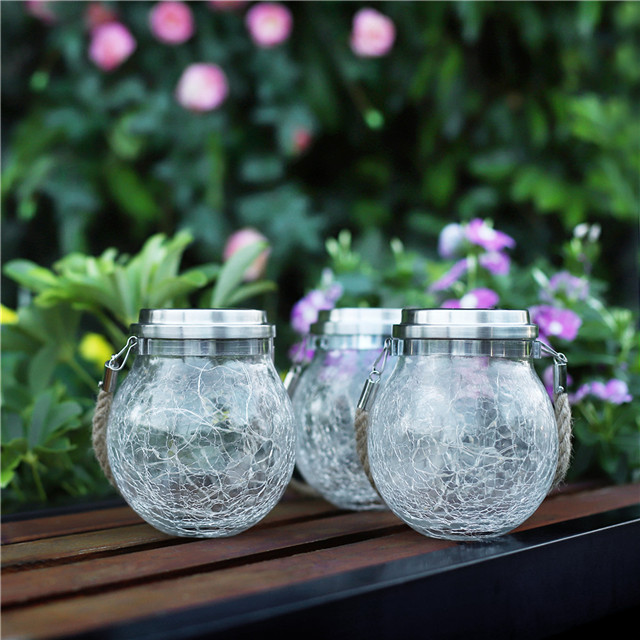 Waterproof Decorative Glass Solar Jar Light for Outdoor