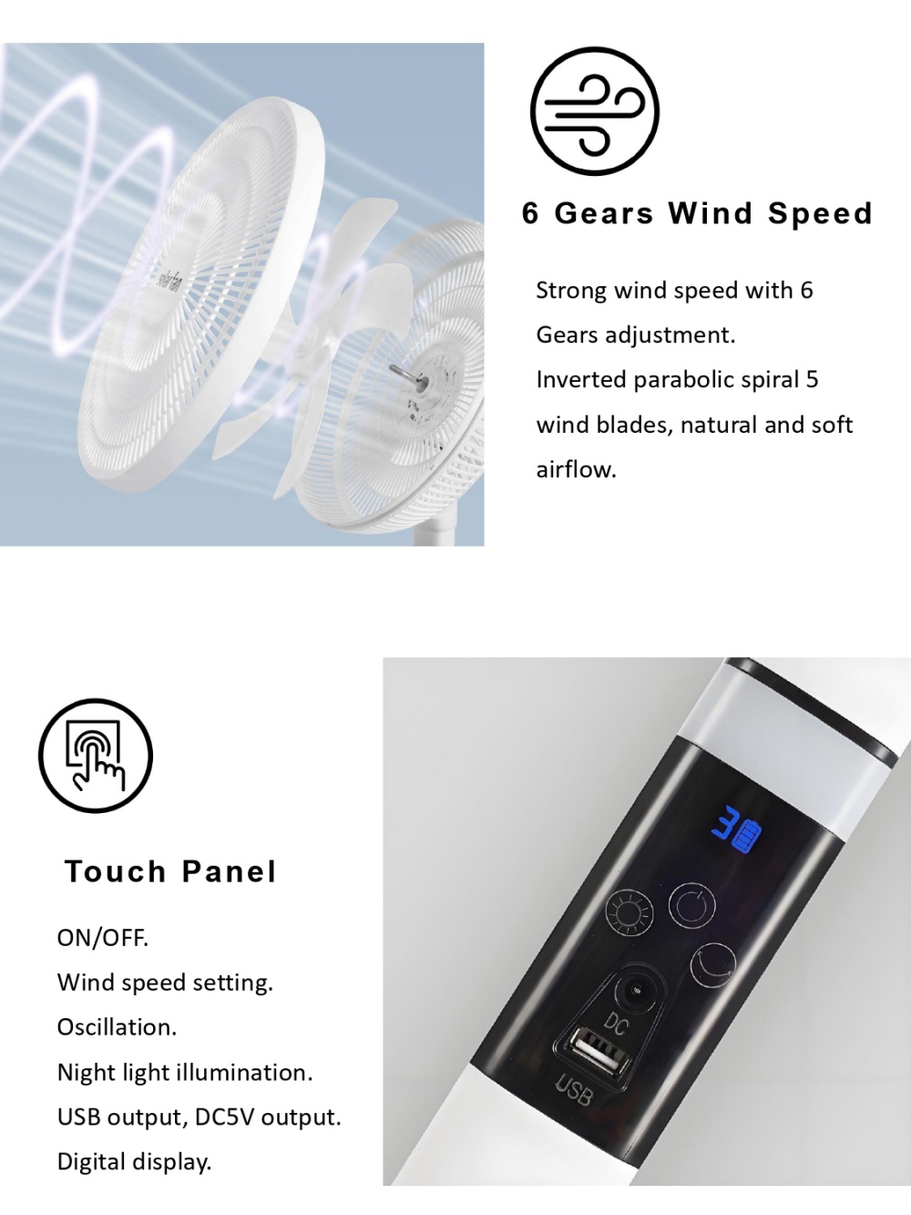 SPEC of solar fan T919 (5)
