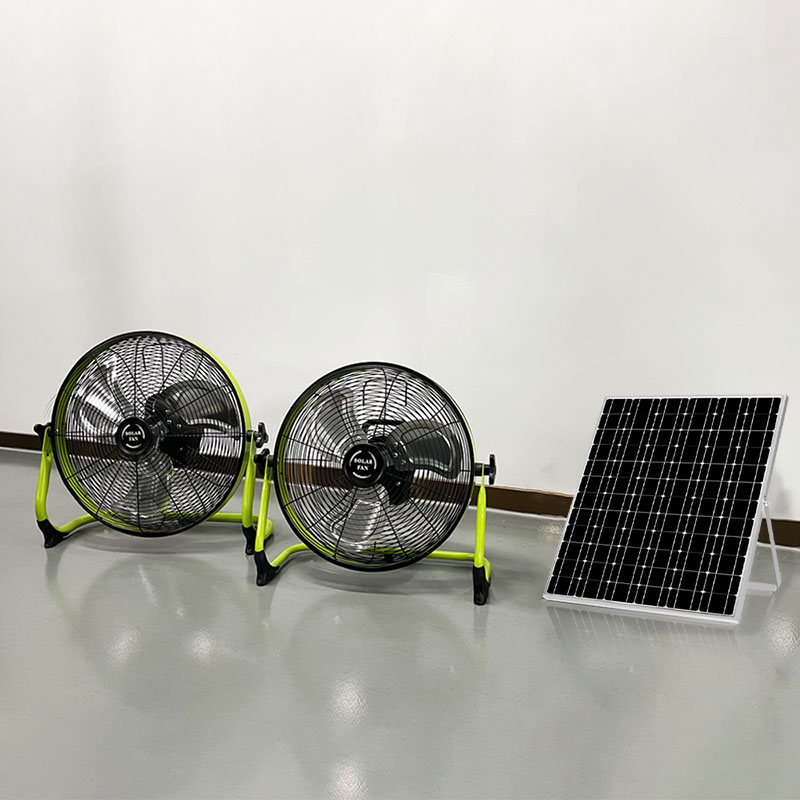 Portable Solar Powered 12 Inch Fans Rechargeable Outdoor Floor Solar Fan