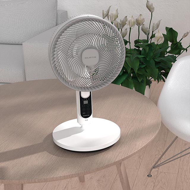 MJ-SF01 30w New Patent Stand Pedestal Portable DC Rechargeable Air Cooling Solar Fan with Panel Battery USB Output