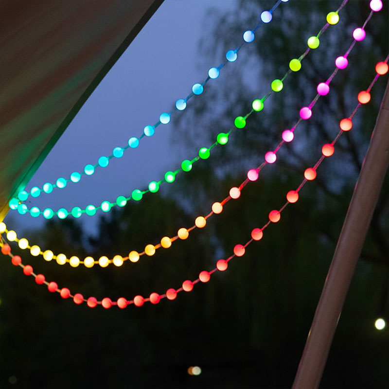 Outdoor Waterproof Multi Color Changing Rgb Solar Led String Lights with App Control