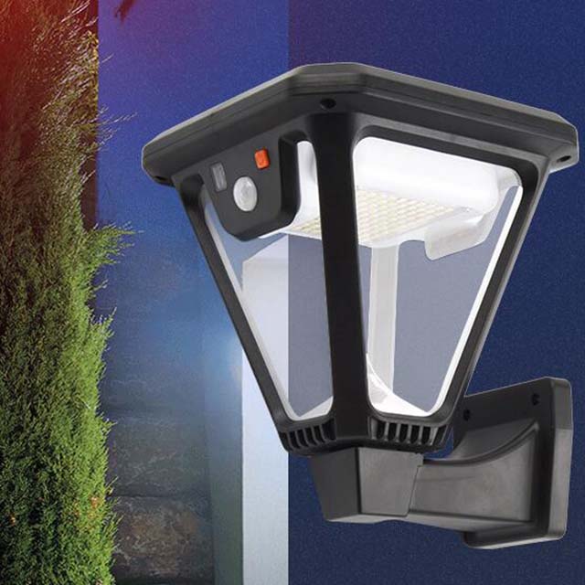 Motion Sensor Waterproof IP65 ABS Solar Wall Light with Remote USB Charging
