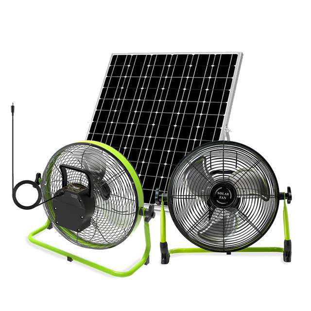 16 Inches Camping Rechargeable Solar Powered Fan with Panel and Battery