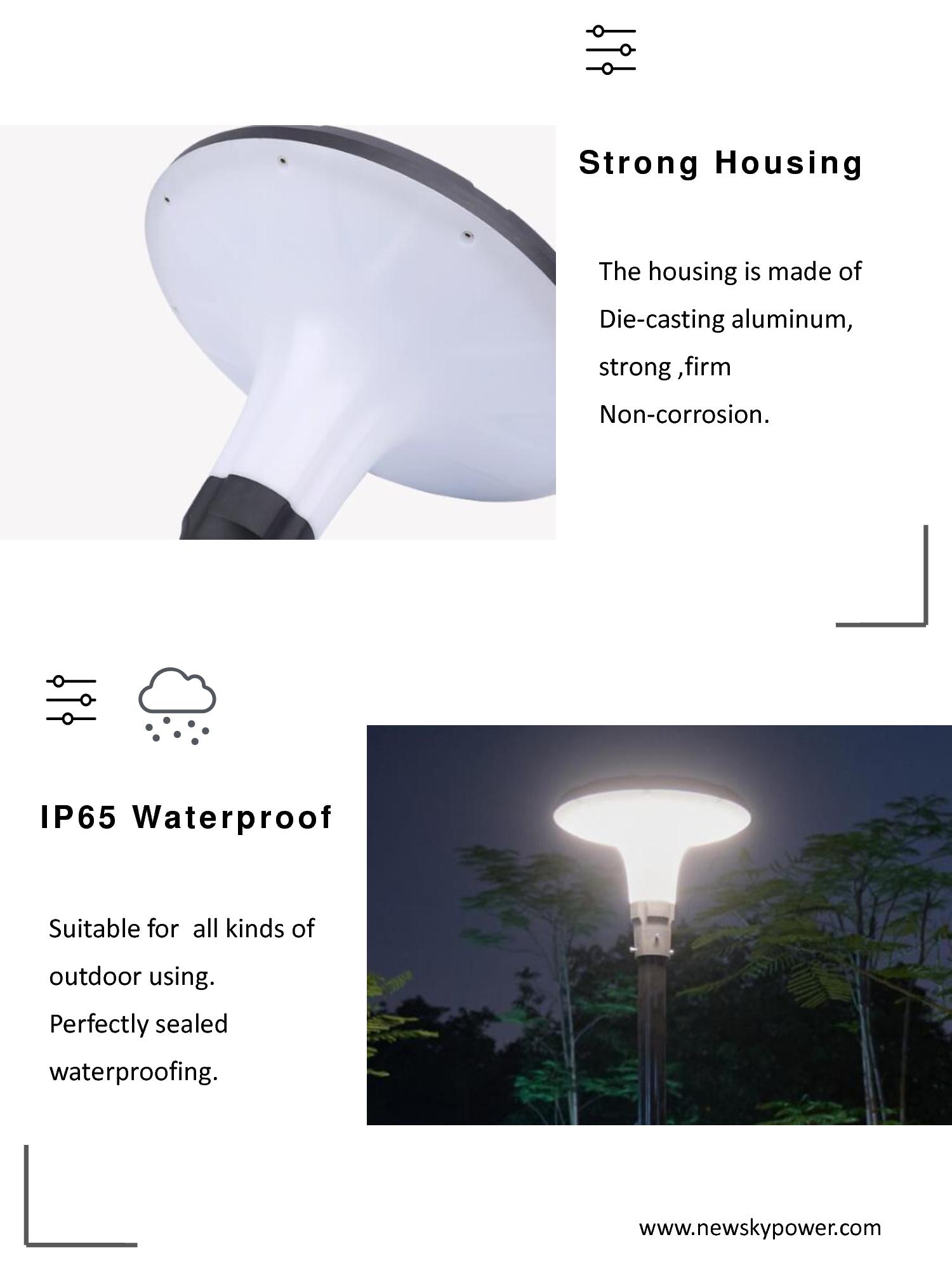 SPEC of solar courtyard light SCL-002-008