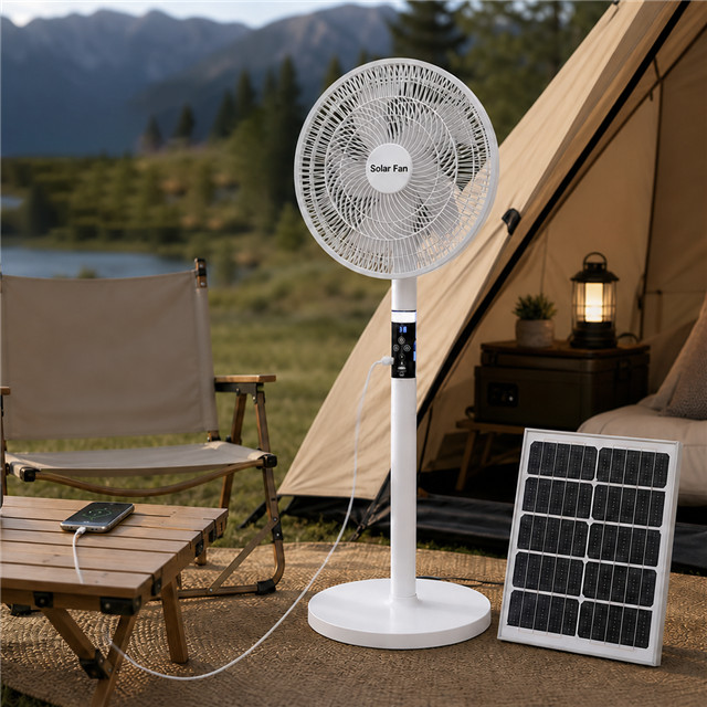 16 Inch T919 Rechargeable Solar Standing Fan with Remote Control